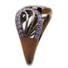 WildKlass Stainless Steel Ring IP Coffee Light Women Top Grade Crystal Tanzanite-WildKlass Jewelry