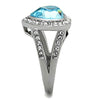 WildKlass Stainless Steel Ring High Polished (no Plating) Women Top Grade Crystal Sea Blue-WildKlass Jewelry