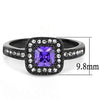 WildKlass Stainless Steel Ring IP Women AAA Grade CZ Tanzanite-WildKlass Jewelry