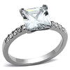 WildKlass Stainless Steel Engagement Ring High Polished (no Plating) Women AAA Grade CZ Clear-WildKlass Jewelry