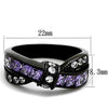 WildKlass Stainless Steel Ring IP Black Women AAA Grade CZ Amethyst-WildKlass Jewelry
