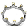 WildKlass Stainless Steel Ring Two-Tone IP Gold Women Top Grade Crystal Clear-WildKlass Jewelry
