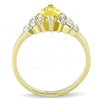 WildKlass Stainless Steel Ring IP Gold Women AAA Grade CZ Topaz-WildKlass Jewelry