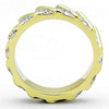 WildKlass Stainless Steel Ring Two-Tone IP Gold Women Top Grade Crystal Clear-WildKlass Jewelry
