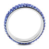 WildKlass Stainless Steel Ring High Polished Women Top Grade Crystal Sapphire-WildKlass Jewelry