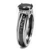 WildKlass Stainless Steel Ring Two-Tone IP Black Women Synthetic Jet-WildKlass Jewelry