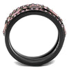 WildKlass Stainless Steel Ring IP Light Black (IP Gun) Women Top Grade Crystal Multi Color-WildKlass Jewelry