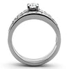 WildKlass Stainless Steel Wedding Ring High Polished (no Plating) Women AAA Grade CZ Clear-WildKlass Jewelry