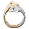 WildKlass Stainless Steel Ring Two-Tone IP Rose Gold Women-WildKlass Jewelry