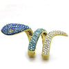WildKlass Stainless Steel Ring IP Gold Women Top Grade Crystal Multi Color-WildKlass Jewelry