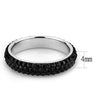 WildKlass Stainless Steel Ring High Polished Women Top Grade Crystal Jet-WildKlass Jewelry