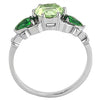 WildKlass Stainless Steel Ring No Plating Women Synthetic Peridot-WildKlass Jewelry