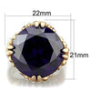 WildKlass Stainless Steel Ring IP Rose Gold Women AAA Grade CZ Amethyst-WildKlass Jewelry