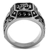 WildKlass Navy Stainless Steel Ring High Polished Men Epoxy Jet-WildKlass Jewelry