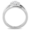 WildKlass Stainless Steel Ring High Polished Women AAA Grade CZ Clear-WildKlass Jewelry