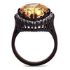 WildKlass Stainless Steel Ring IP Dark Brown (IP Coffee) Women AAA Grade CZ Champagne-WildKlass Jewelry