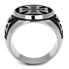 WildKlass Stainless Steel Ring High Polished Men Epoxy Jet-WildKlass Jewelry