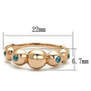 WildKlass Stainless Steel Ring IP Rose Gold Women AAA Grade CZ Sea Blue-WildKlass Jewelry
