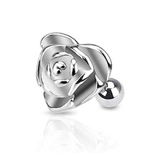 Heart Rose Cartilage/Tragus WildKlass Barbell 316L Surgical Steel-WildKlass Jewelry