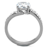 WildKlass Stainless Steel Ring High Polished (no Plating) Women AAA Grade CZ Clear-WildKlass Jewelry