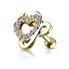 CZ Paved Devil Heart Top 316L Surgical Steel WildKlass Ear Cartilage/Tragus Barbell Stud Rings-WildKlass Jewelry