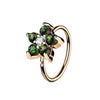 Rose Gold IP Plated Opal Glitter Set Flower Petals CZ Center 316L Surgical Steel WildKlass Hoop Ring for Nose & Ear Cartilage-WildKlass Jewelry
