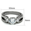 WildKlass Stainless Steel Ring High Polished (no Plating) Women AAA Grade CZ Clear-WildKlass Jewelry