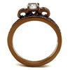 WildKlass Stainless Steel Ring IP Coffee Light Women AAA Grade CZ Clear-WildKlass Jewelry