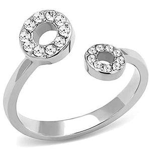 WildKlass Stainless Steel Ring High Polished Women Top Grade Crystal Clear-WildKlass Jewelry