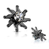 WildKlass Clear CZ Centered Tribal Sun Internally Threaded 316L Surgical Steel Dermal Top-WildKlass Jewelry