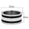 WildKlass Stainless Steel Ring High Polished Men Epoxy Jet-WildKlass Jewelry