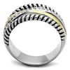 WildKlass Stainless Steel Ring Two-Tone IP Gold Women Top Grade Crystal Clear-WildKlass Jewelry