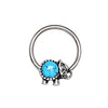 316L Stainless Steel Turquoise Elephant Snap-in WildKlass Captive Bead Ring/Septum Ring-WildKlass Jewelry