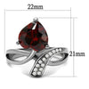 WildKlass Stainless Steel Ring High Polished Women AAA Grade CZ Garnet-WildKlass Jewelry