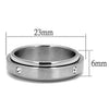 WildKlass Stainless Steel Ring High Polished Men AAA Grade CZ Clear-WildKlass Jewelry