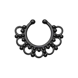 Colorline Majestic Filigree WildKlass Fake Septum Clip-On Ring-WildKlass Jewelry