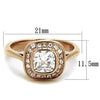 WildKlass Stainless Steel Ring IP Rose Gold Women AAA Grade CZ Clear-WildKlass Jewelry