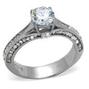 WildKlass Stainless Steel Ring High Polished (no Plating) Women AAA Grade CZ Clear-WildKlass Jewelry