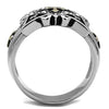 WildKlass Stainless Steel Ring Two-Tone IP Gold Men Top Grade Crystal Clear-WildKlass Jewelry