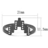 WildKlass Stainless Steel Ring IP Light Black (IP Gun) Women Top Grade Crystal Clear-WildKlass Jewelry