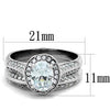 WildKlass Stainless Steel Halo Ring High Polished (no Plating) Women AAA Grade CZ Clear-WildKlass Jewelry