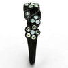 WildKlass Stainless Steel Flower Ring IP Black Women Top Grade Crystal Multi Color-WildKlass Jewelry
