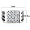 WildKlass Stainless Steel Ring High Polished (no Plating) Men AAA Grade CZ Clear-WildKlass Jewelry