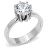 WildKlass Stainless Steel Ring High Polished Women AAA Grade CZ Clear-WildKlass Jewelry