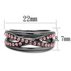 WildKlass Stainless Steel Ring IP Light Black (IP Gun) Women Top Grade Crystal Light Peach-WildKlass Jewelry