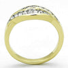 WildKlass Stainless Steel Ring Elegant Two-Tone IP Gold Women Top Grade Crystal Clear-WildKlass Jewelry
