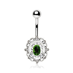 316L Stainless Steel Eye on the Mirror WildKlass Navel Ring-WildKlass Jewelry
