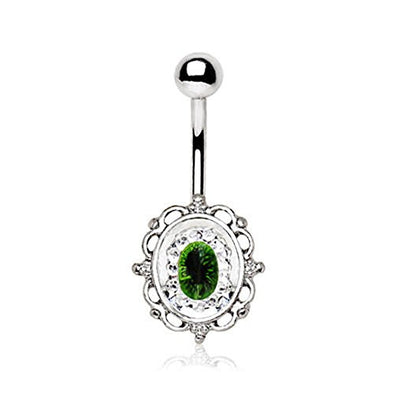 316L Stainless Steel Eye on the Mirror WildKlass Navel Ring-WildKlass Jewelry