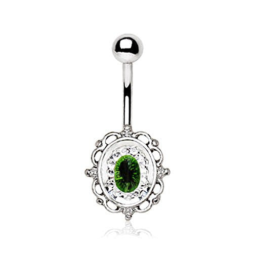 316L Stainless Steel Eye on the Mirror WildKlass Navel Ring-WildKlass Jewelry