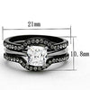 WildKlass Stainless Steel Western Ring Two-Tone IP Black Women AAA Grade CZ Clear-WildKlass Jewelry